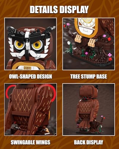 Owl Clock Building Blocks Set 964Pcs STEM Toy for Kids