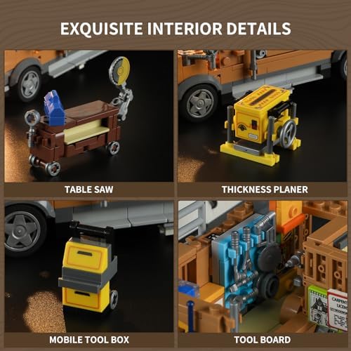FUNWHOLE Building Set with Light and Tools for Adults and Teens