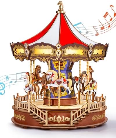 Rolife 3D Wooden Carousel Music Box Puzzle