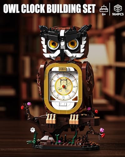 Owl Clock Building Blocks Set 964Pcs STEM Toy for Kids