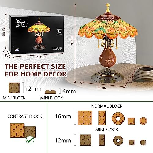 Retro-Style Table Lamp Building Set for Adults - 804 Pieces
