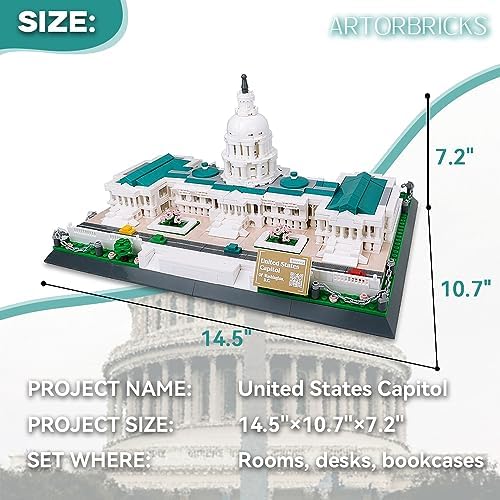 ArtorBricks United States Capitol Building Model Kit 1074 Pieces