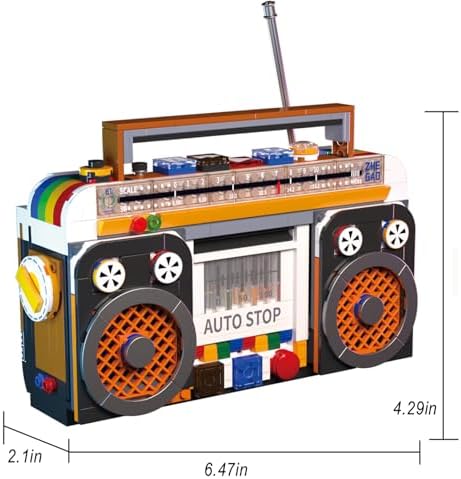 Retro Radio Building Blocks Kit with 2 Figures 554 Pieces