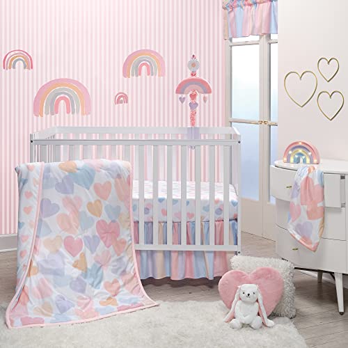 Bedtime Originals Rainbow Hearts Musical Crib Mobile - Pink Purple Love