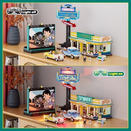 Lumibricks City Drive-In Theater Lighting Building Set 1760 Pcs