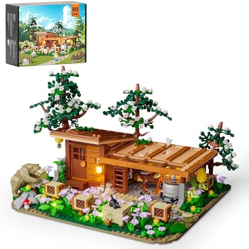 FUNWHOLE Bee Farm Lighting Building Bricks Set 1274 Pcs