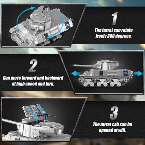 Mould King WW2 Pershing Tank Building Set