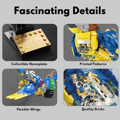 Steampunk Macaw Building Block Set 490 Pcs