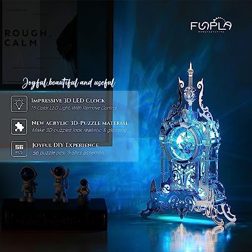 LED 3D Puzzle Tower Clock - Elegant Decor for Adults