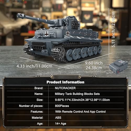 Military Tiger Tank Building Set with Remote Control