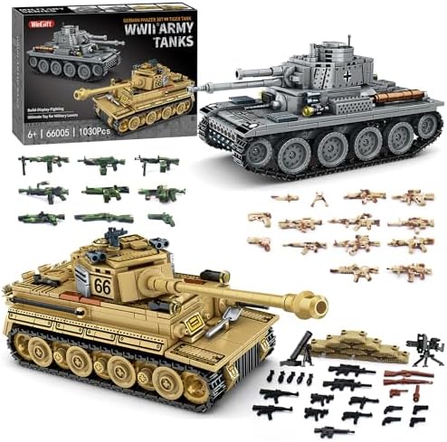 WW2 Army Tanks Toy Building Set 1030 Pieces