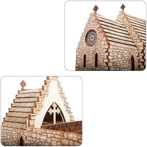 Medieval Chapel DIY Wooden Building Kit 308PCS 8hrs Realistic