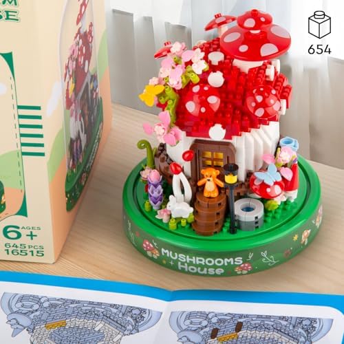 Mushroom House Building Set 645PCS Micro Bricks Collectible Model