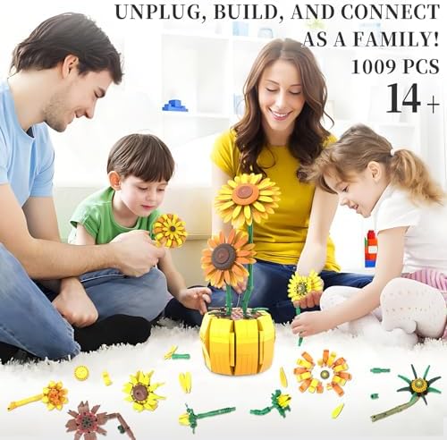BrickTribe Van Gogh Sunflower Building Blocks Set for Adults 1009PCS