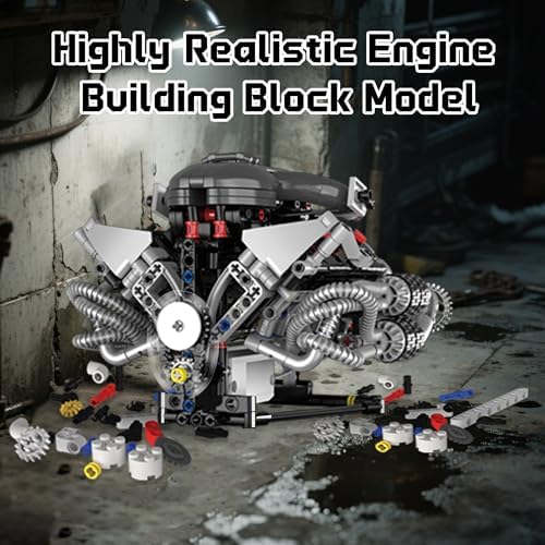 Mini V8 Engine Model Kit with Motor and App Control