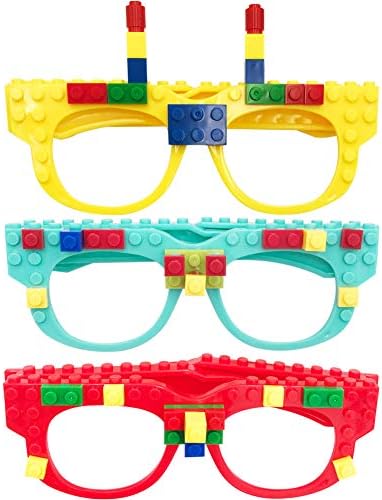 Hxezoc 12 Pcs Building Block Glasses Set