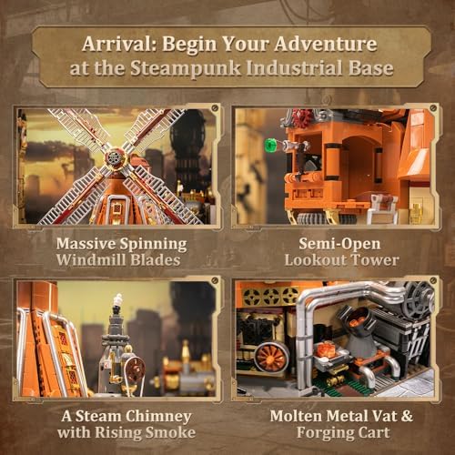 Steampunk Dutch Windmill Building Set for Adults