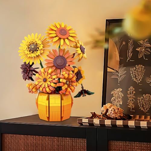 BrickTribe Van Gogh Sunflower Building Blocks Set for Adults 1009PCS