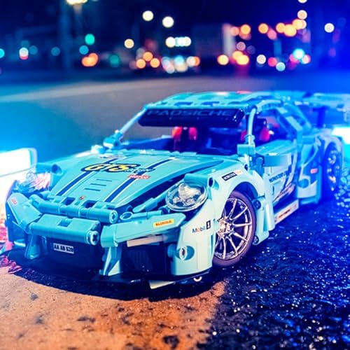 GOTIMON Blue Sports Car 911 Building Blocks Set Toy