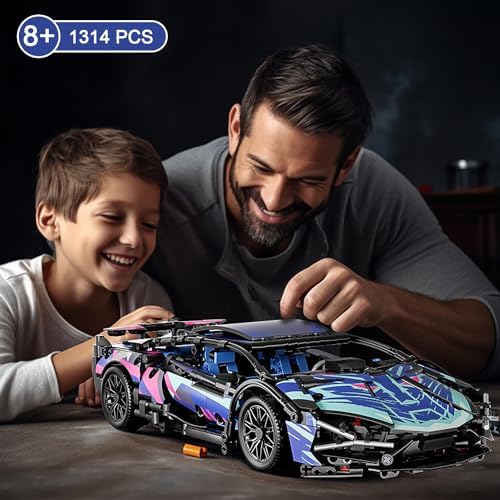 PinkBee Sport Car Building Block Set 114 Scale LED Lights