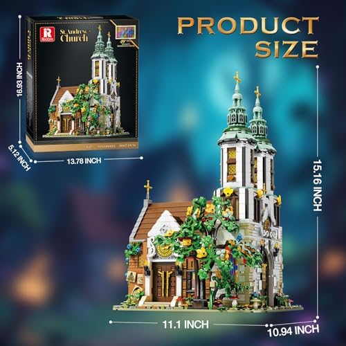 Reobrix St Andrews Church Building Kit with LED Lights