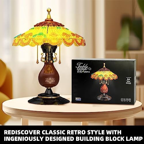 Retro-Style Table Lamp Building Set for Adults - 804 Pieces