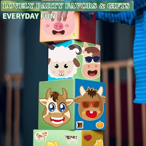 36 Pcs Farm Animals Make-A-Face Sticker Sheets for Kids