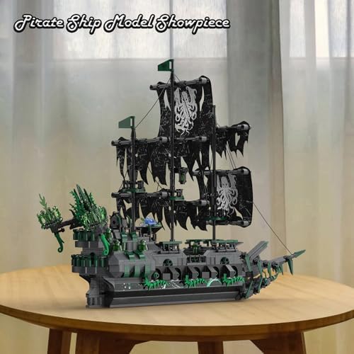 JMBricklayer Pirate Ship Building Set with Lights