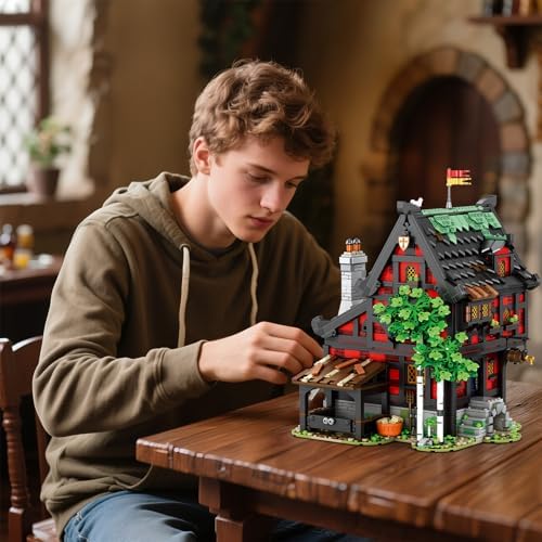Medieval Crusader Inn Building Block Set for Adults