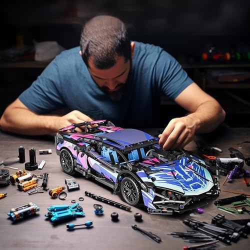 PinkBee Sport Car Building Block Set 114 Scale LED Lights