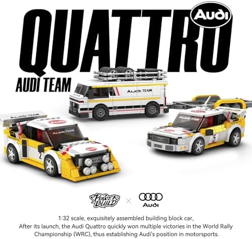 Audi S1 Quattro Rally Team Building Set with 3 Cars 132 Scale