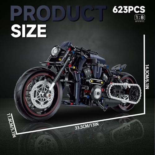 18 Motorcycle Building Blocks Toy Kit 623PCS
