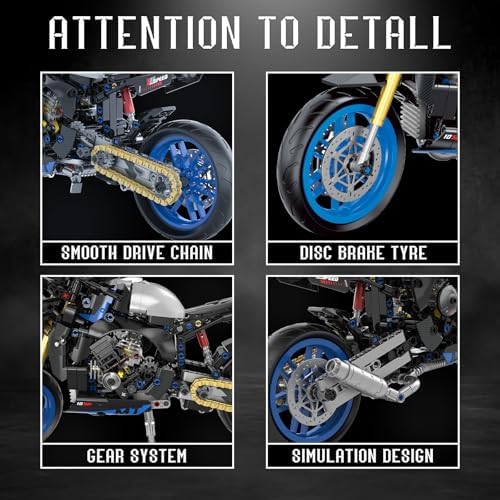 MJDDJA 18 Motorcycle Building Kit for Adults