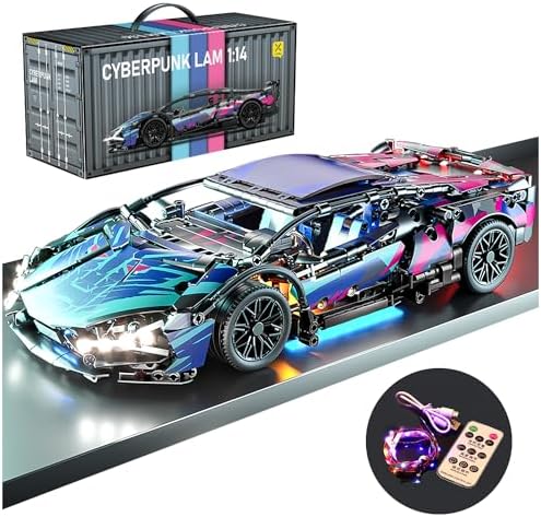 PinkBee Sport Car Building Block Set 114 Scale LED Lights