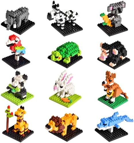 FUN LITTLE TOYS Animal Building Blocks Party Favor Set 12 Pack