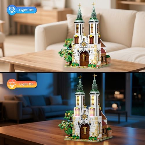Reobrix St Andrews Church Building Kit with LED Lights