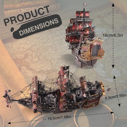 Piececool 3D Metal Puzzle Pirate Ship Kit for Adults