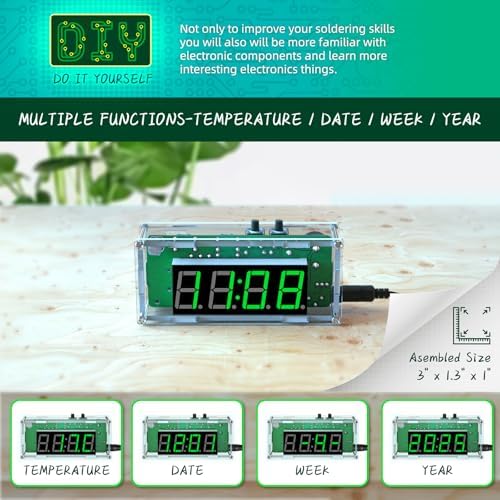DIY 4 Digit Digital Clock Soldering Kit for STEM Learning