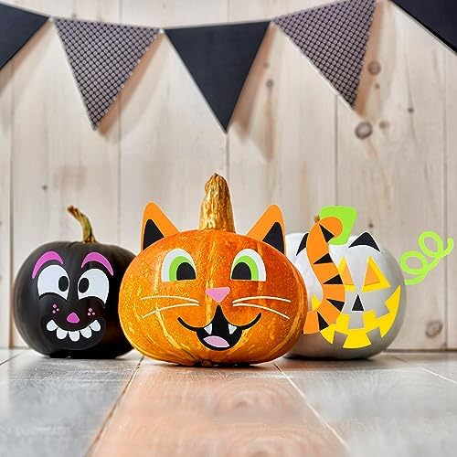 JOYIN 16 Halloween Pumpkin Stickers Foam Decor Kit