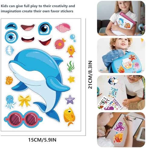 42 Sheets DIY Ocean Animals Stickers for Kids
