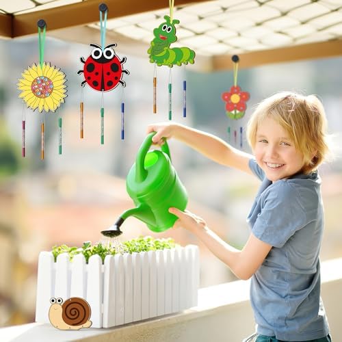 12 Pack Wind Chime Kit DIY Wood Craft for Kids