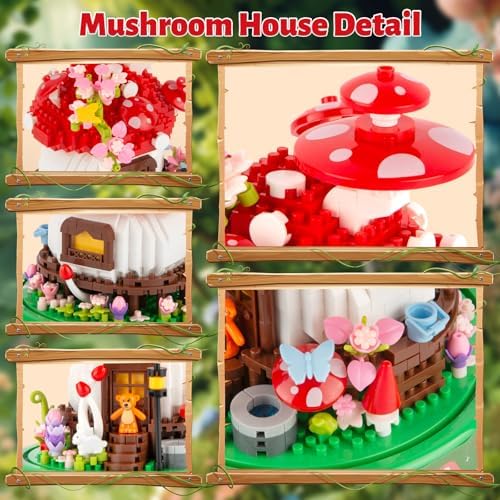 Mushroom House Building Set 645PCS Micro Bricks Collectible Model