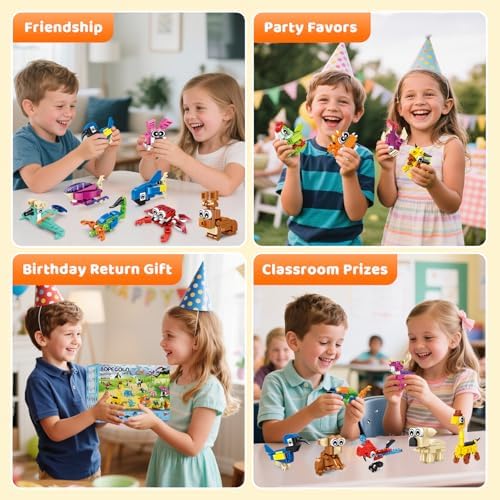 24 Piece Mini Animal Building Block Set for Kids