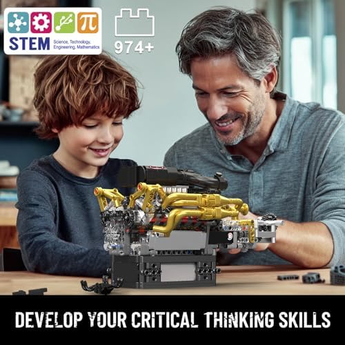 Mould King V12 Engine Kit for Building and STEM Learning