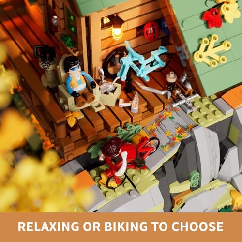 FUNWHOLE Mountain Cabin Building Set for Adults and Teens