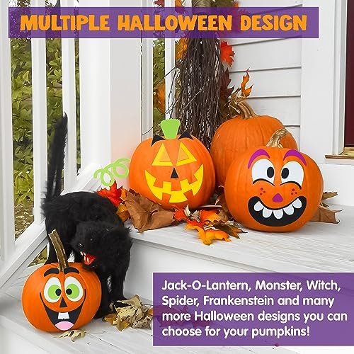 JOYIN 16 Halloween Pumpkin Stickers Foam Decor Kit