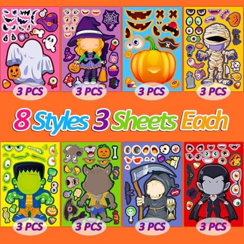 Halloween Stickers for Kids DIY Party Favors
