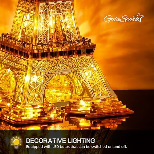 21 Inch 3D Puzzle Eiffel Tower LED Night Light Model Kit