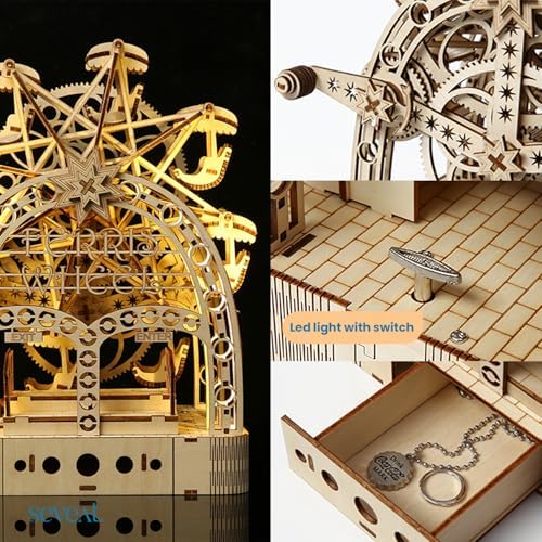 Seveat Mechanical 3D Wooden Ferris Wheel Puzzle