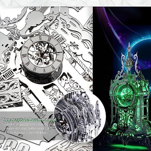 LED 3D Puzzle Tower Clock - Elegant Decor for Adults